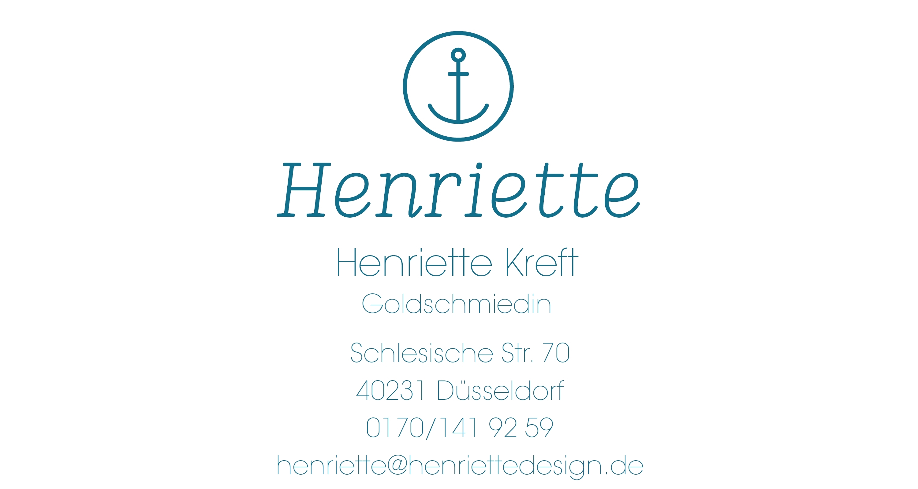 Henriette Visitenkarte Contact
